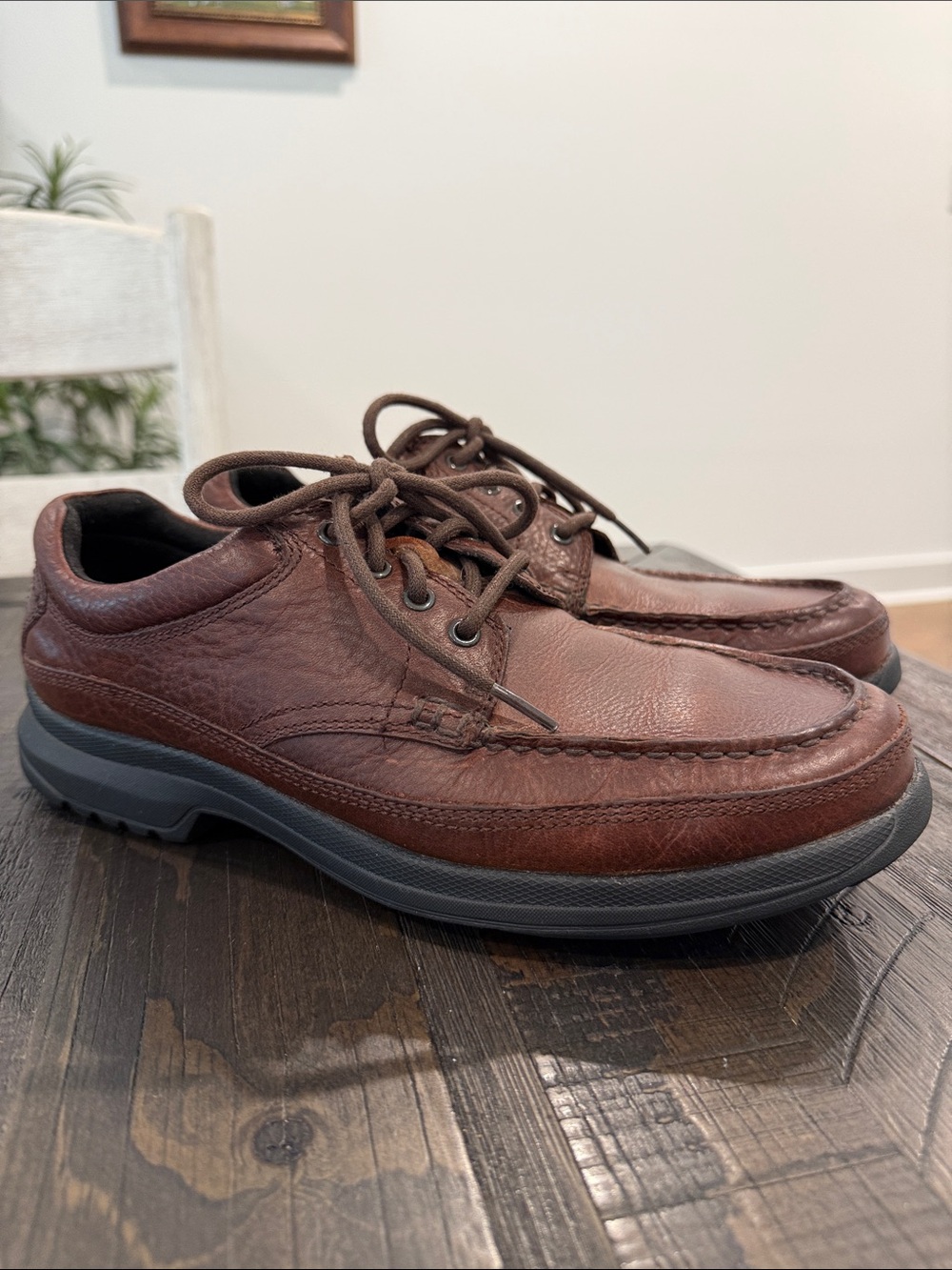 Rockport K54422 AdiPrene by Adidas Men’s Brown Leather Lace-Up Oxford Shoes